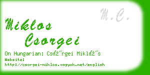 miklos csorgei business card